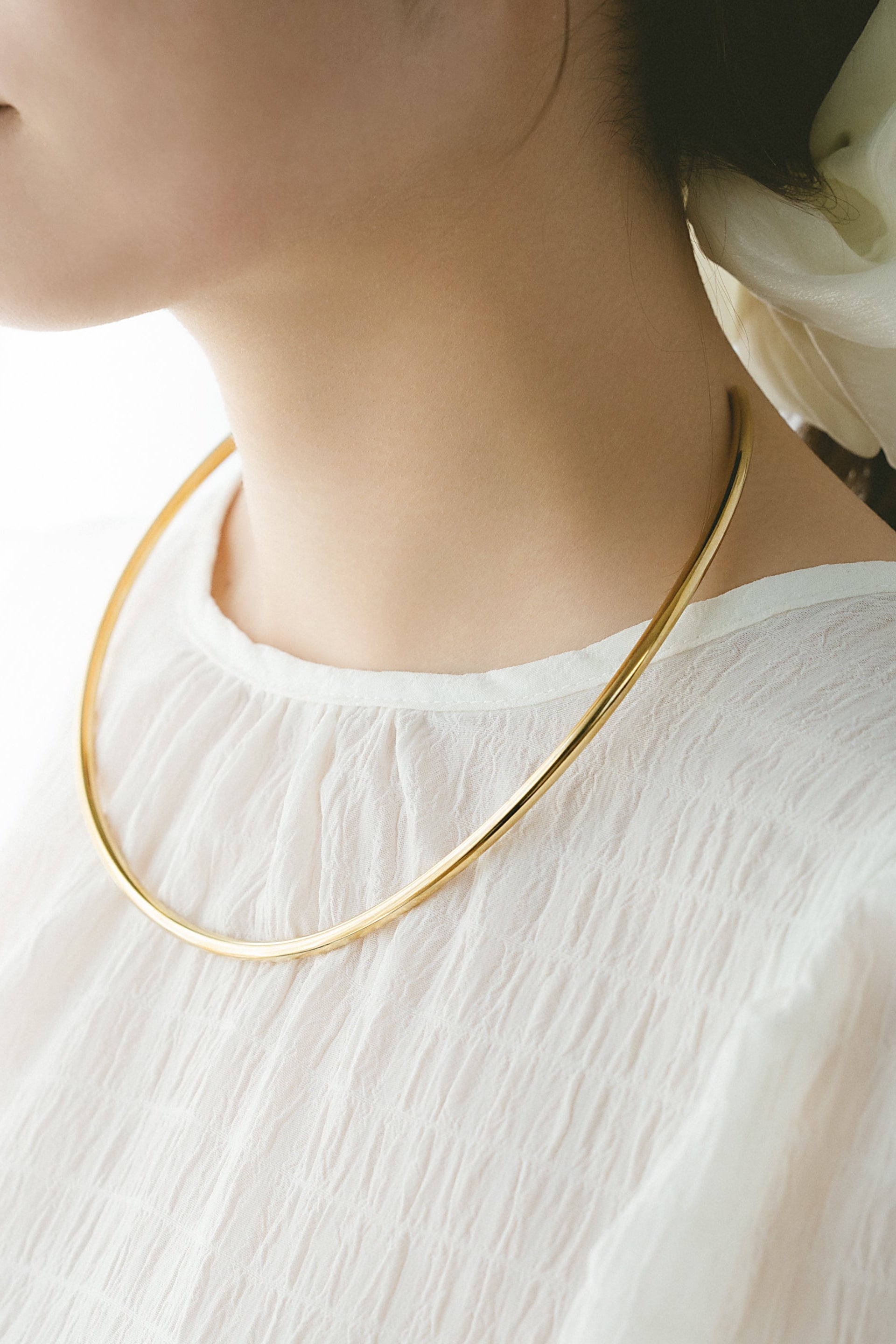 メタルチョーカー ゴールド シンプルチョーカー サージカルステンレス 重ね付けベース EPIS