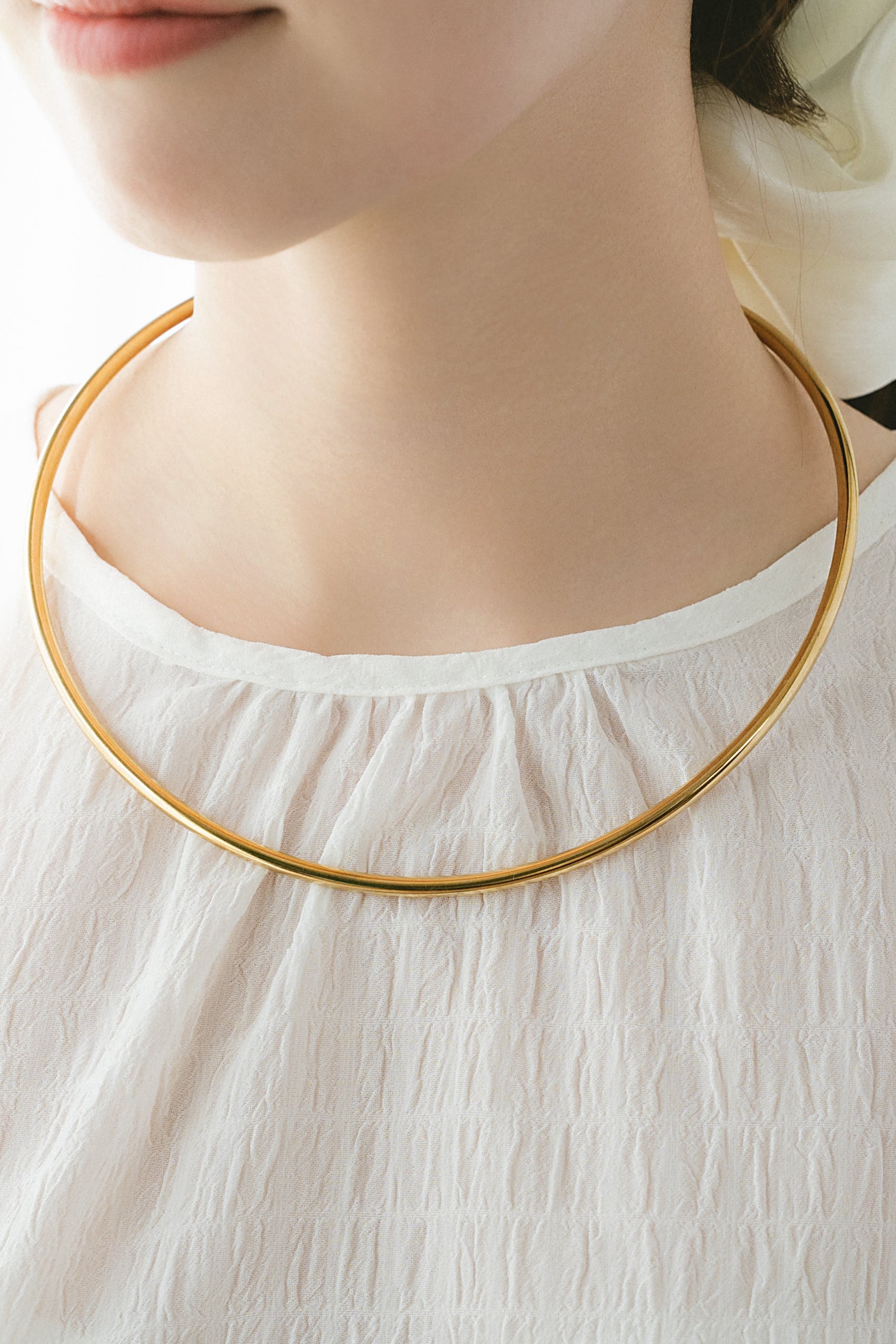 メタルチョーカー ゴールド ディテール 華奢なチェーン つけっぱなしOK EPIS