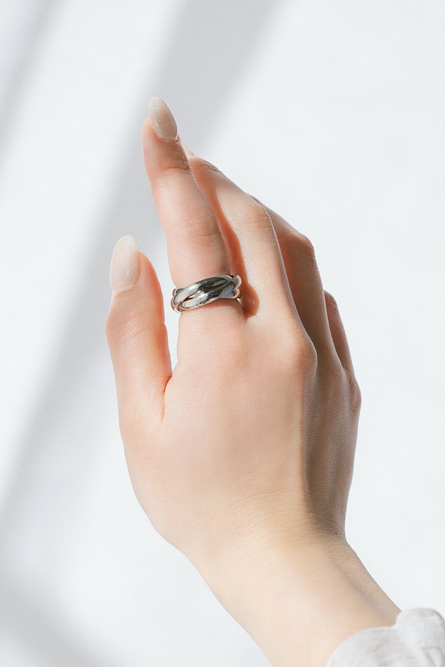 トリプルクロスリング シルバー ディテール 立体的な3連デザイン サージカルステンレス316L EPIS