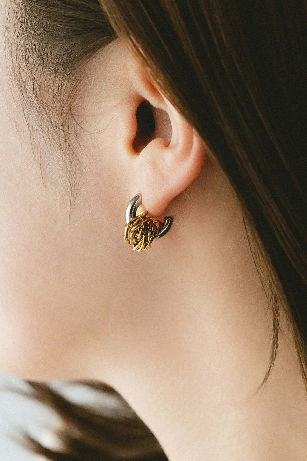 ミックスフープピアス ゴールド 大小2サイズのフープ つけっぱなしOK EPIS