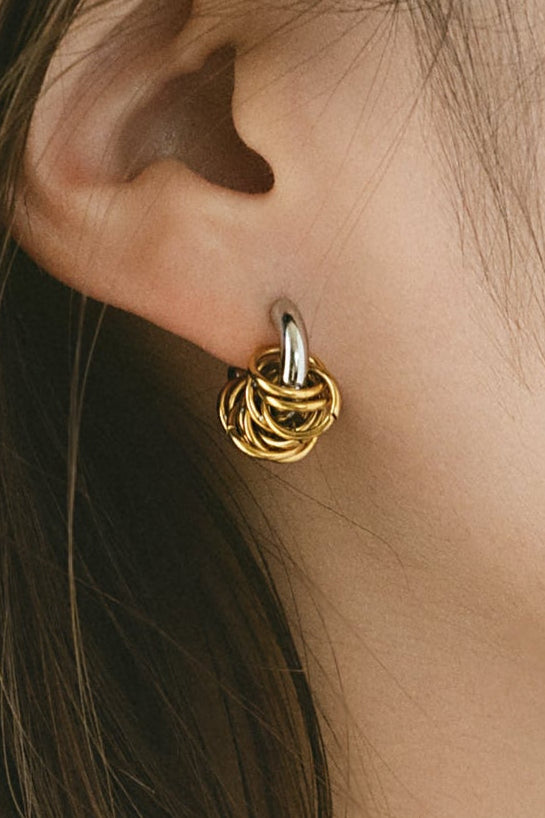 ミックスフープピアス ゴールド 顔周りを華やかにするデイリーピアス 2サイズフープ 金属アレルギー対応 EPIS