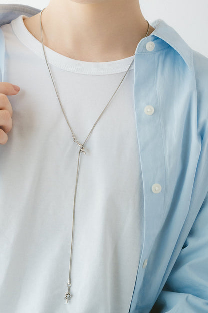 Yチェーンロングネックレス シルバー 首を長く見せるYラインネックレス 重ね付けにも最適 金属アレルギー対応 EPIS