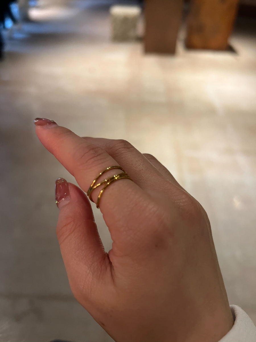 Triple Loop Line Ring